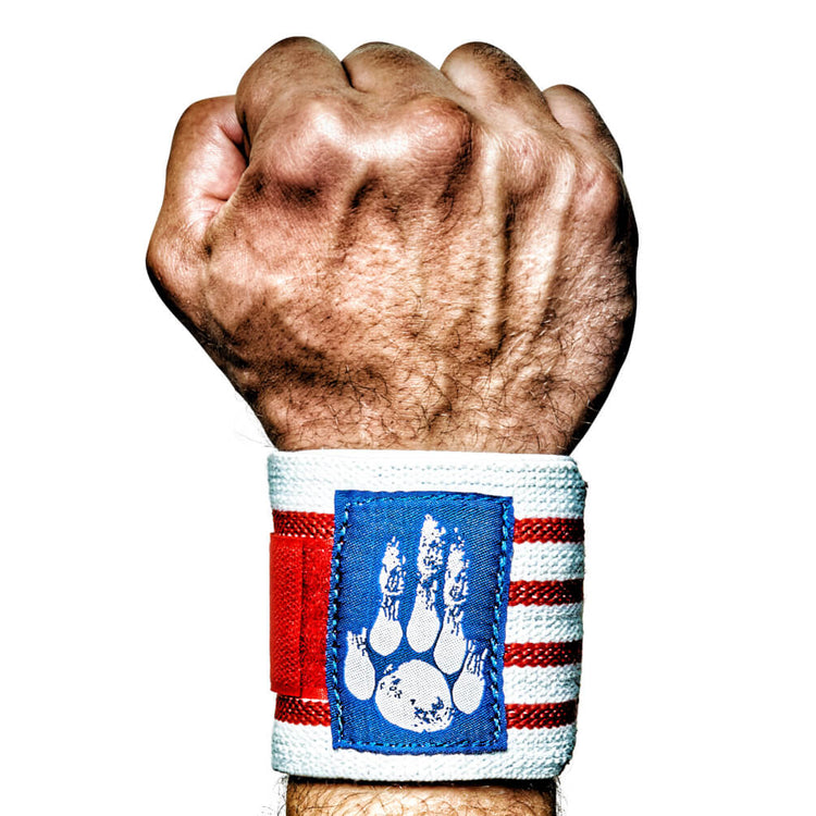 MANIMAL USA RED WHITE BLUE OLD GLORY WRIST WRAPS